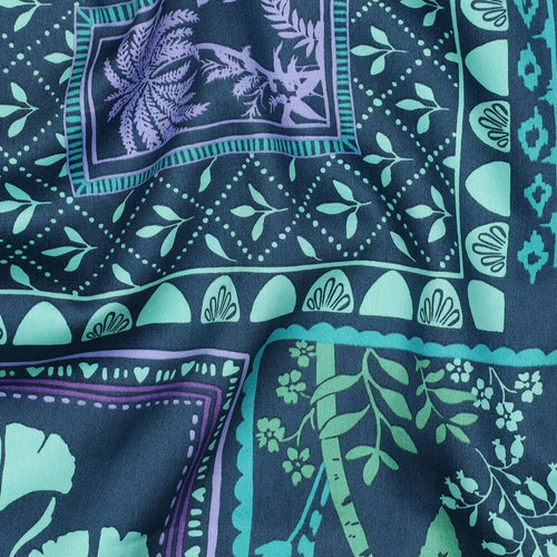 Baumwoll Satin "Patchwork" - grün