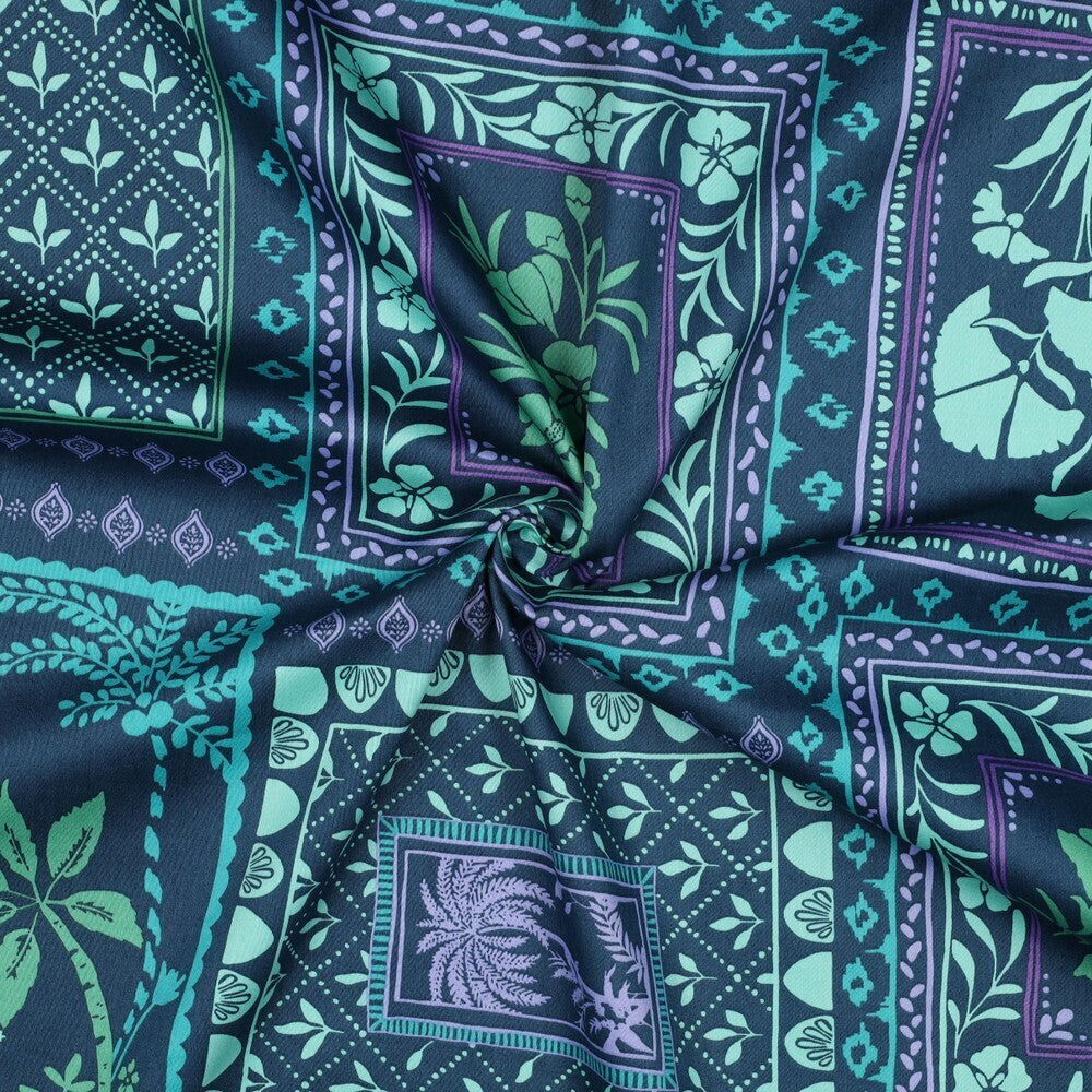 Baumwoll Satin "Patchwork" - grün