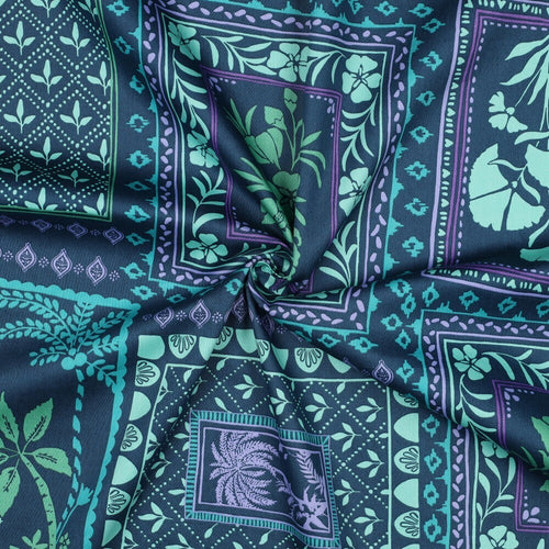 Baumwoll Satin "Patchwork" - grün