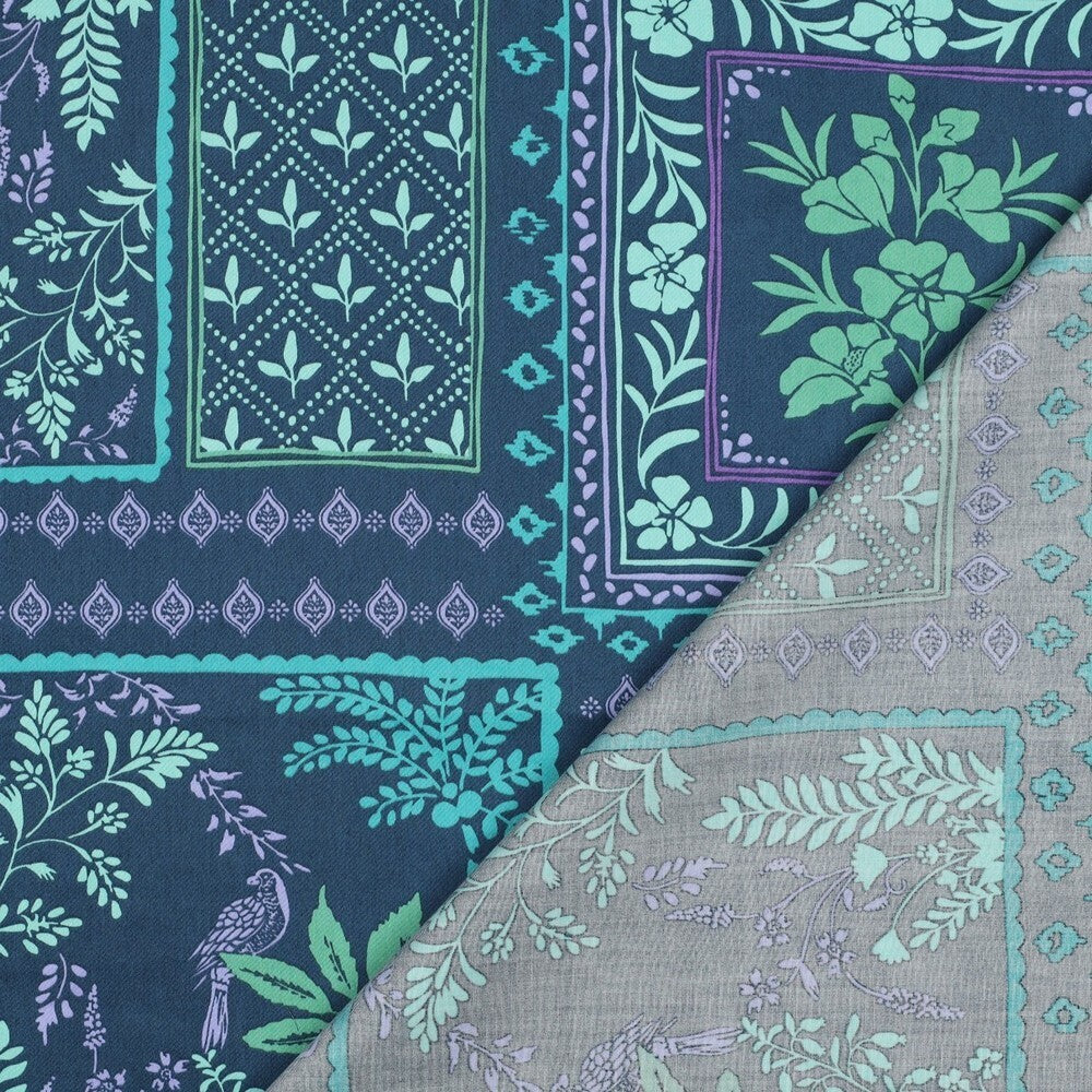 Baumwoll Satin "Patchwork" - grün