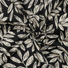 Baumwoll Satin "Leaves" - schwarz