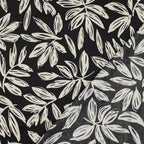 Baumwoll Satin "Leaves" - schwarz