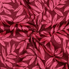 Baumwoll Satin "Leaves" - bordeaux