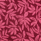 Baumwoll Satin "Leaves" - bordeaux