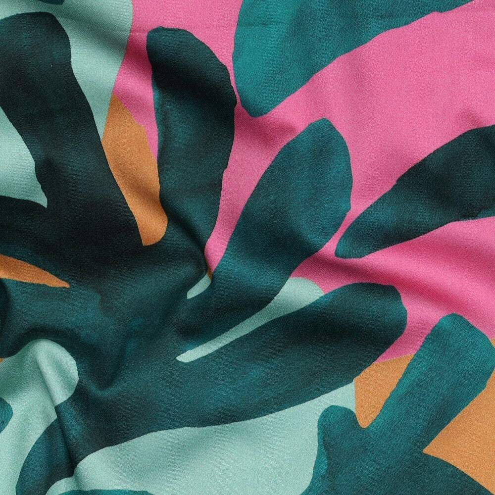 Baumwoll Satin "exotic" - grün