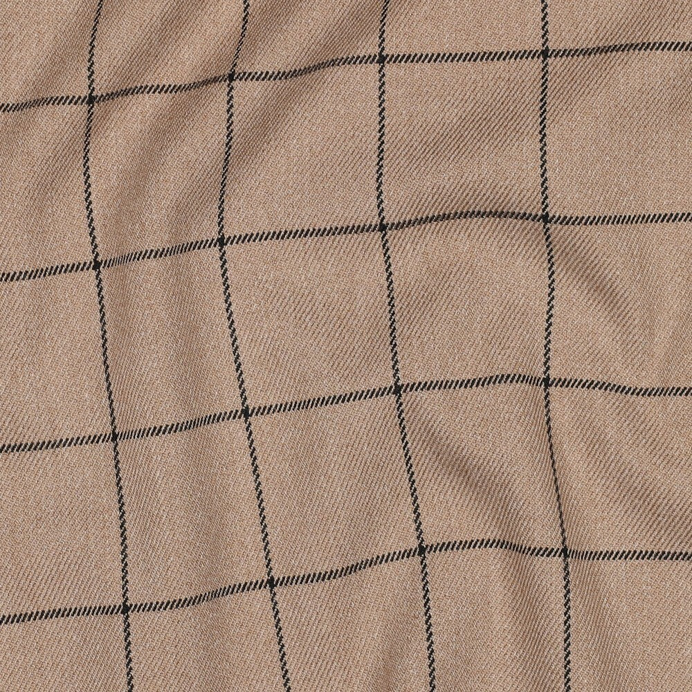 Viskosegemisch "Check" - beige/schwarz