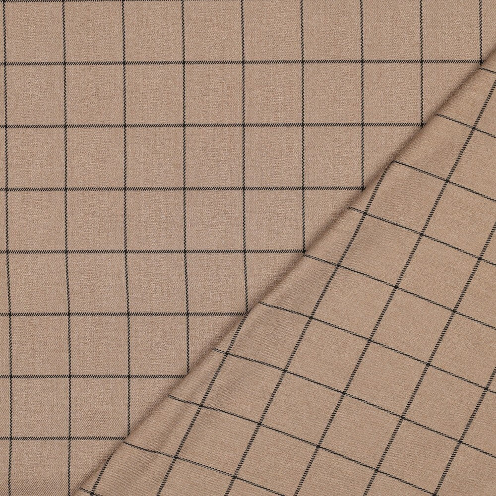 Viskosegemisch "Check" - beige/schwarz