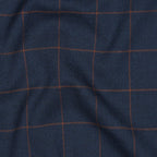 Viskosegemisch "Check" - dark denim/camel