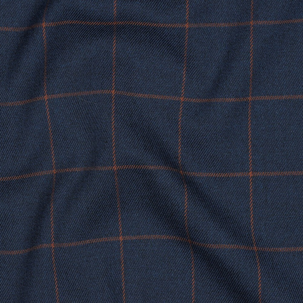 Viskosegemisch "Check" - dark denim/camel