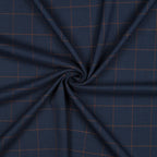Viskosegemisch "Check" - dark denim/camel