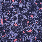 Baumwoll Satin "Flowers" - blau