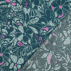 Baumwoll Satin "Flowers" - grün