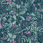 Baumwoll Satin "Flowers" - grün