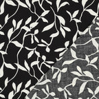 Viskose "Leaves" - schwarz/weiß