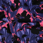 Viskose Stretch Twill "Punk Flowers" - blau