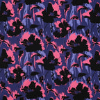Viskose Stretch Twill "Punk Flowers" - blau