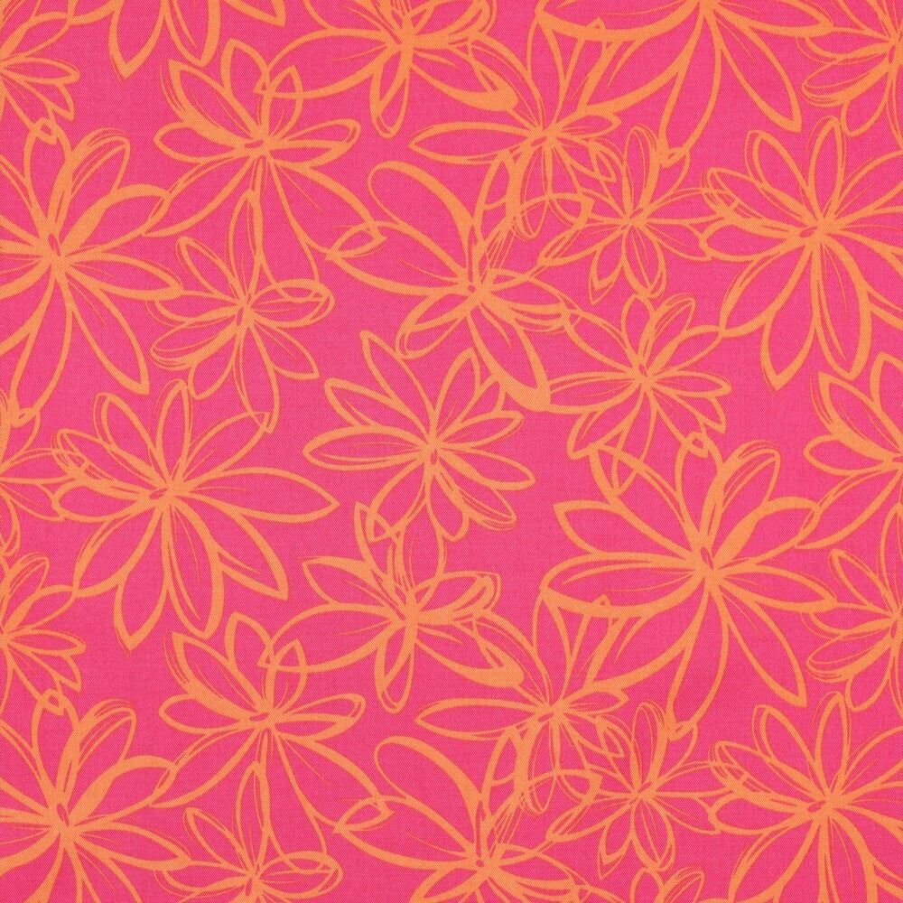 Viskose Stretch Twill "Flowers" - pink