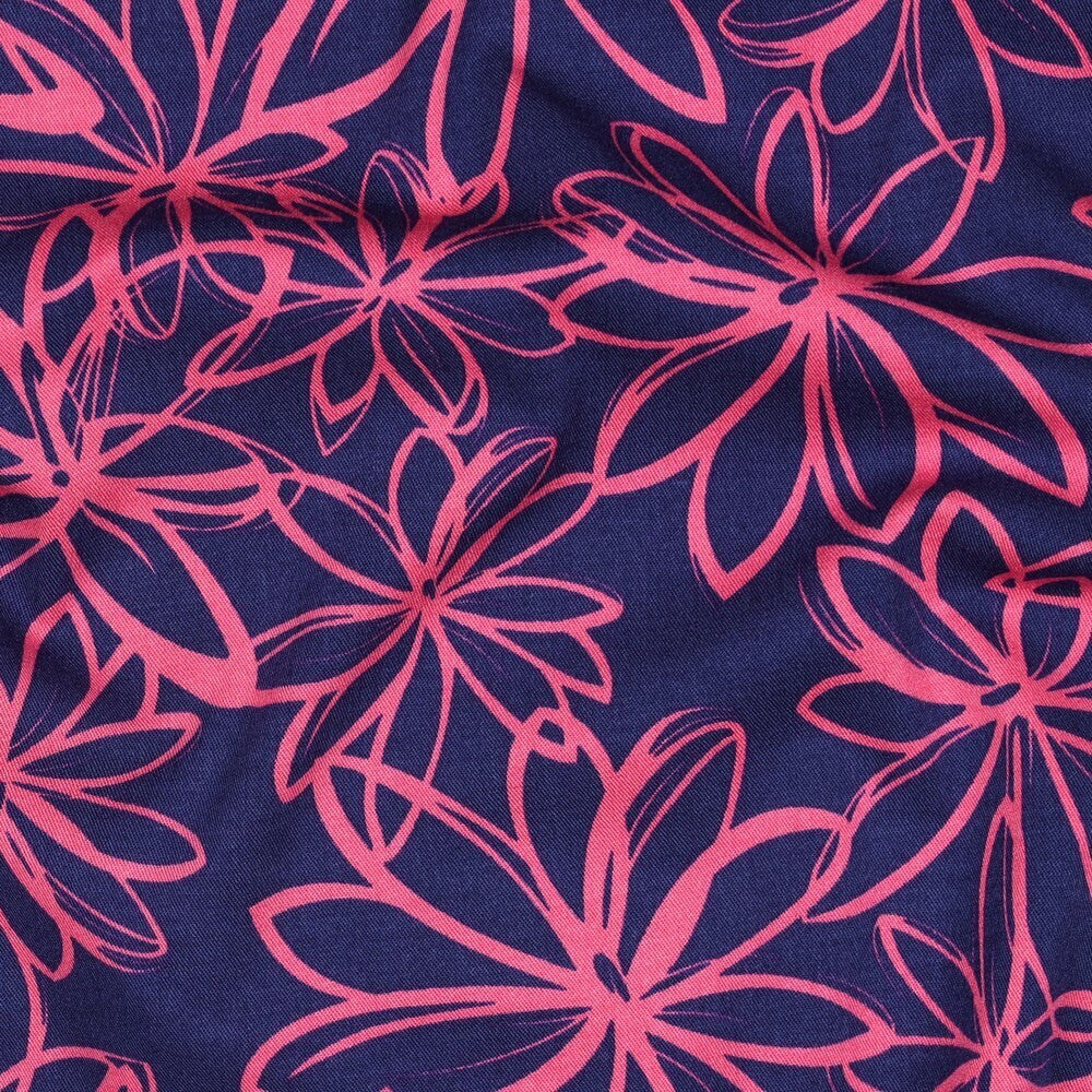 Viskose Stretch Twill "Flowers" - blau