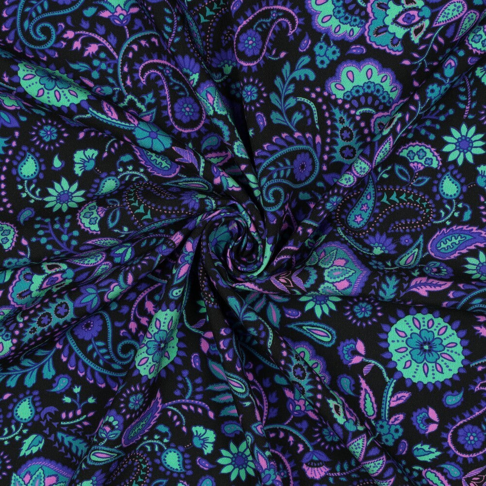 Viskose "Paisley" - schwarz (LENZING™ ECOVERO™)