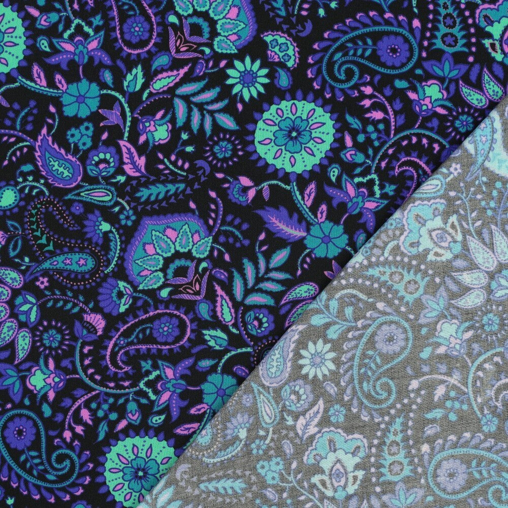 Viskose "Paisley" - schwarz (LENZING™ ECOVERO™)