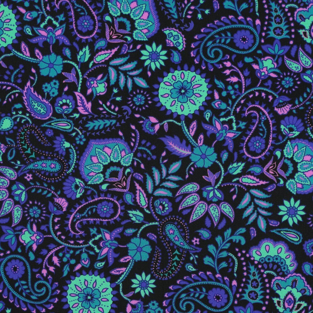 Viskose "Paisley" - schwarz (LENZING™ ECOVERO™)