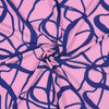 Webware Stretch abstrakt floral - blau/rosa