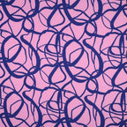 Webware Stretch abstrakt floral - blau/rosa