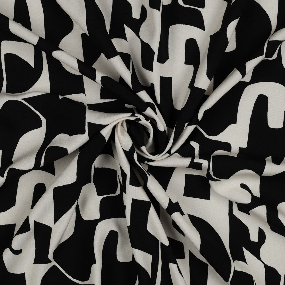 Viskose "abstract" - schwarz/offwhite *Videovorstellung*