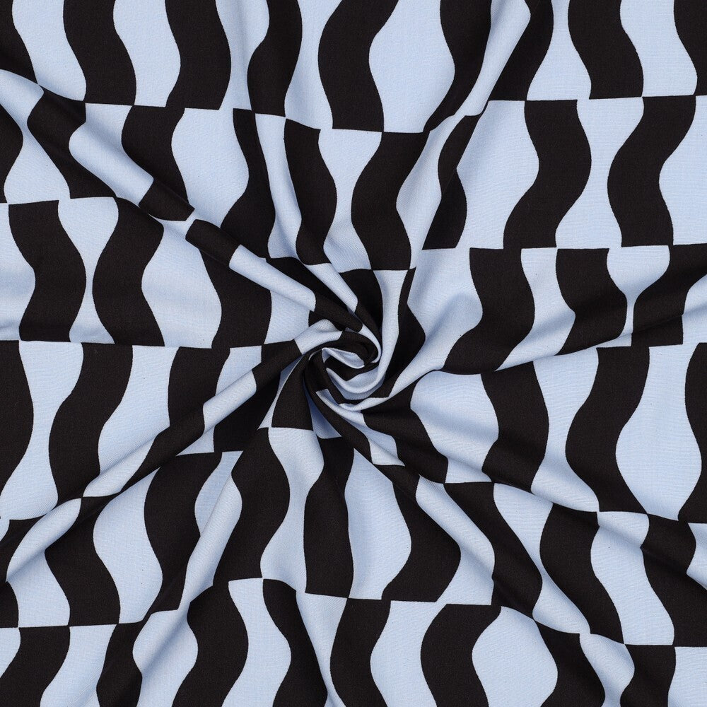Viskose graphic - blau/schwarz
