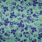Baumwoll Satin "Flowers" - grün