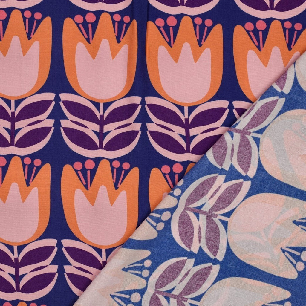 Viskose "Tulpen" - kobalt