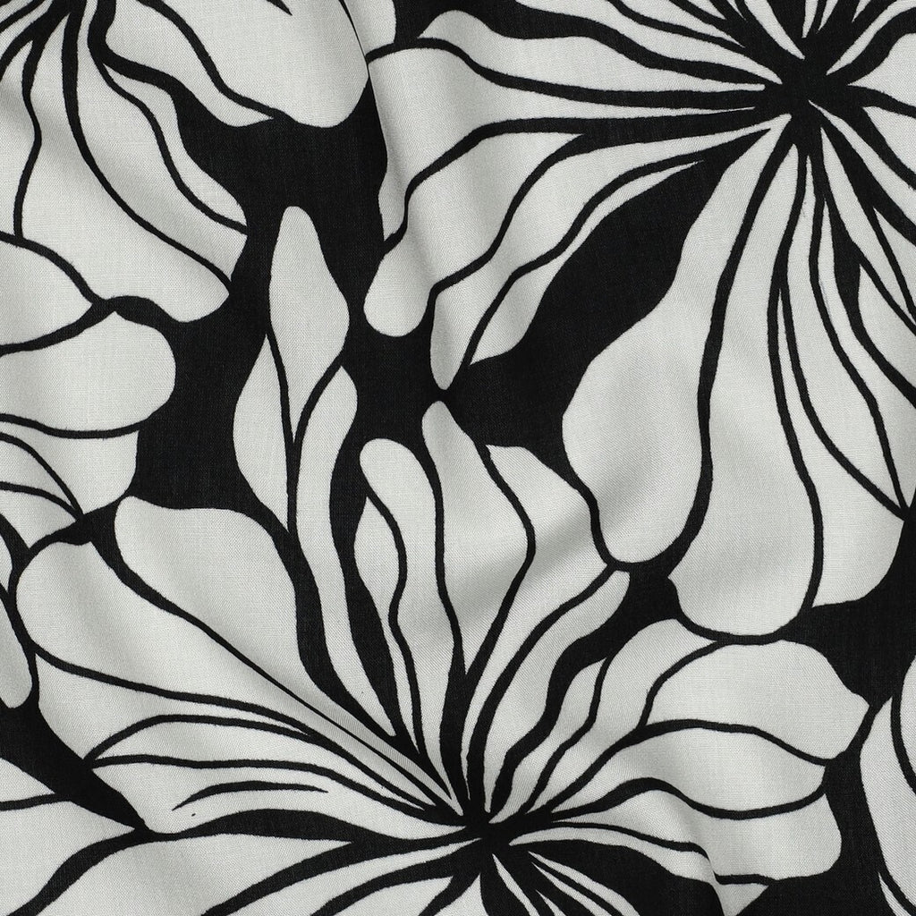 Viskose "floral" - schwarz
