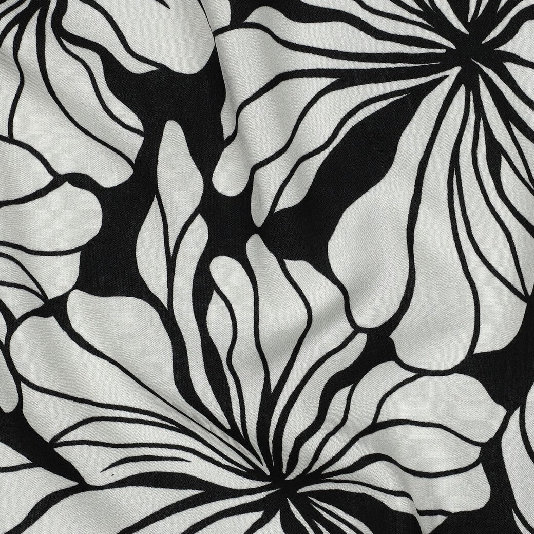 Viskose "floral" - schwarz