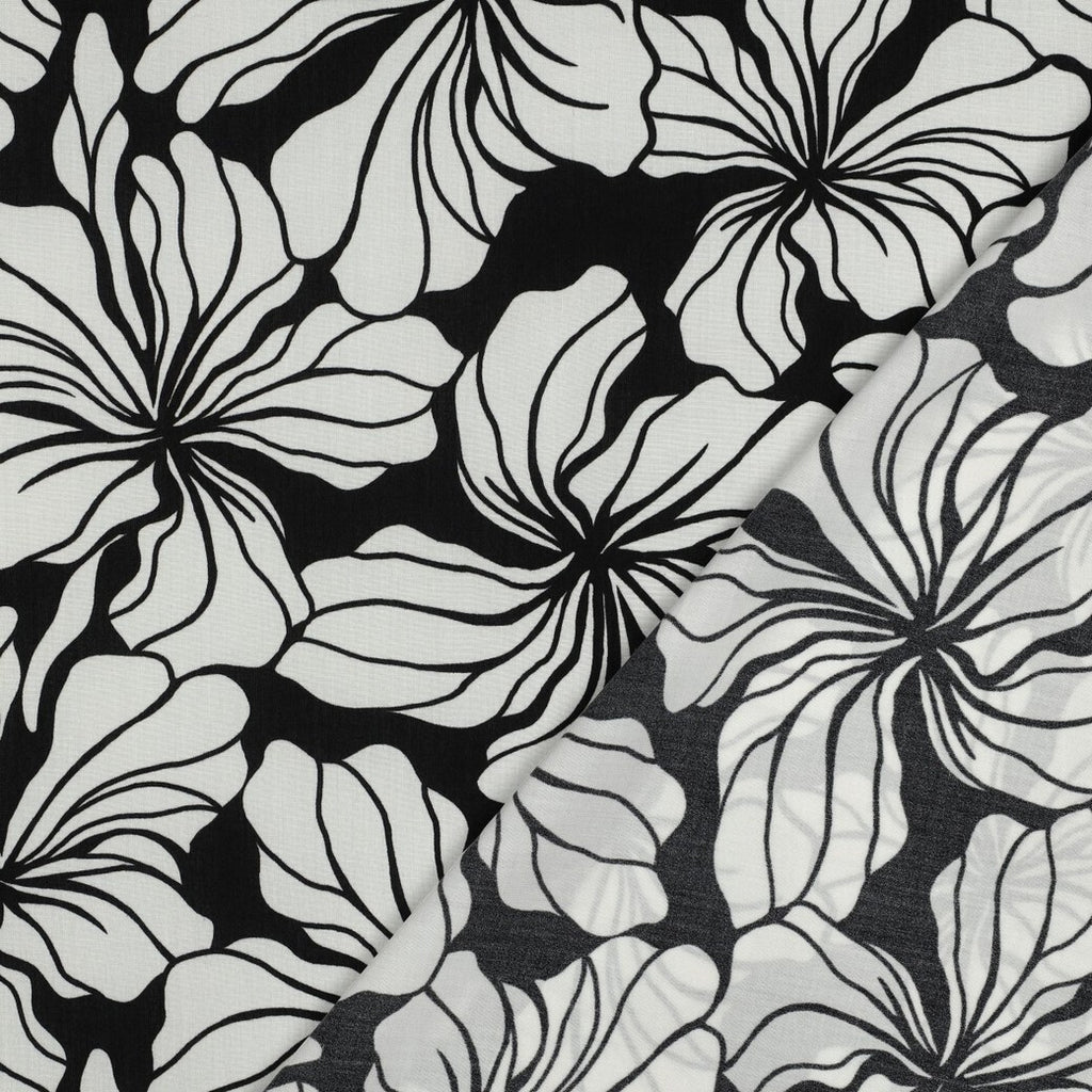 Viskose "floral" - schwarz