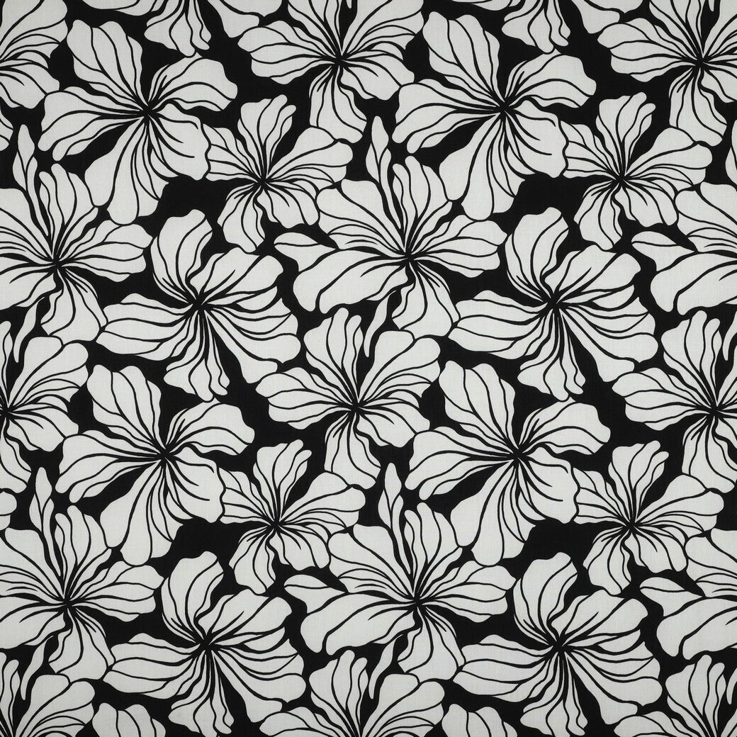 Viskose "floral" - schwarz