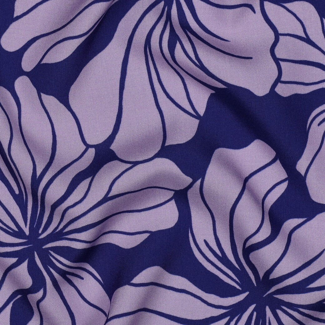 Viskose "floral" - purple