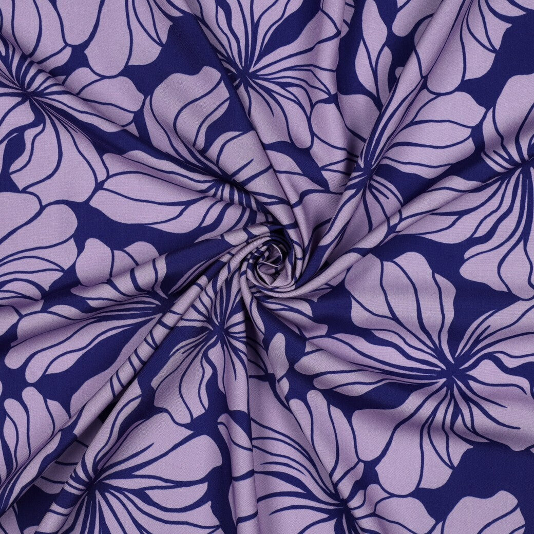 Viskose "floral" - purple