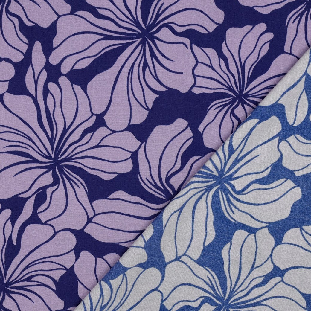 Viskose "floral" - purple