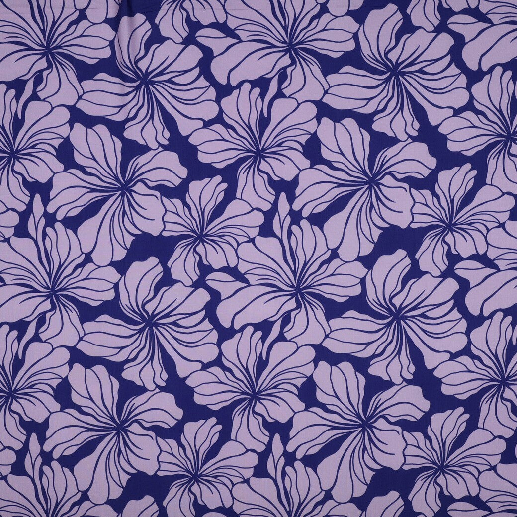 Viskose "floral" - purple