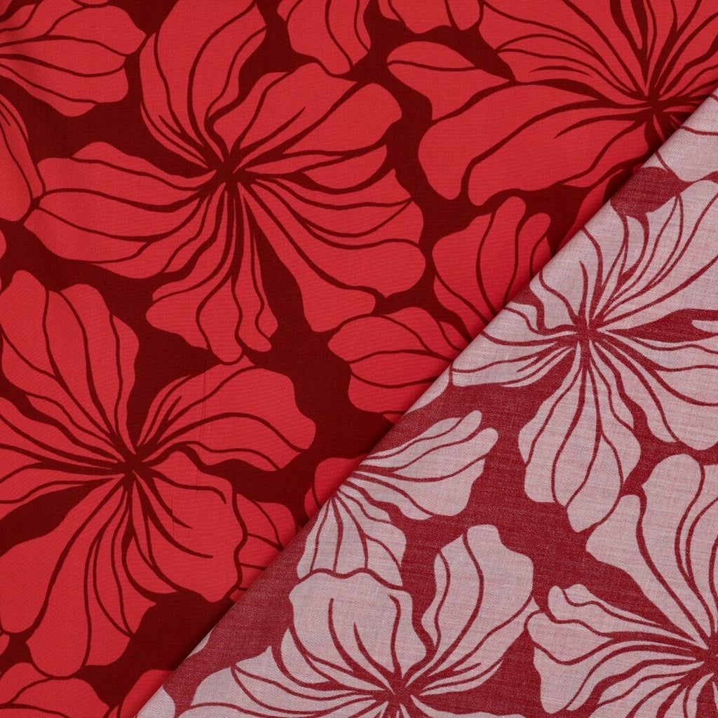 Viskose "floral" - rot