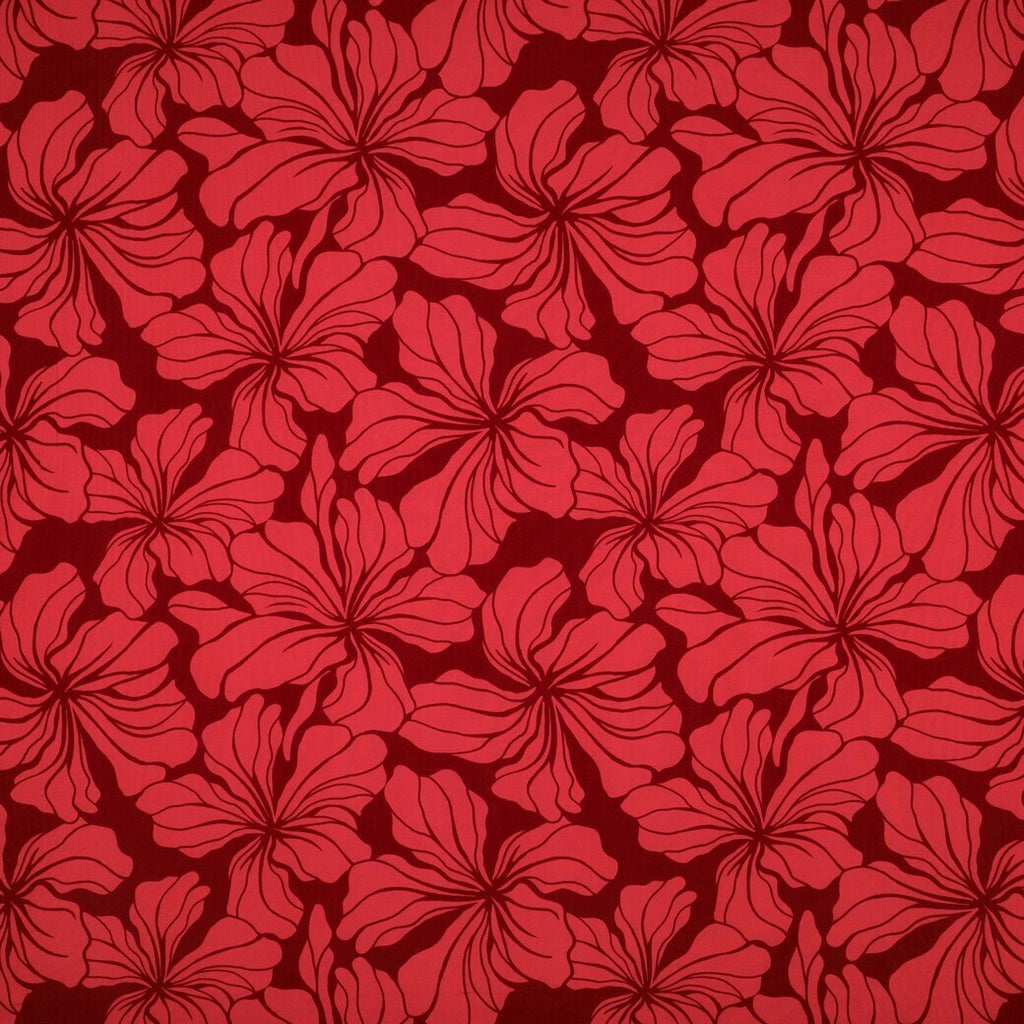 Viskose "floral" - rot - Reststück 2,0M