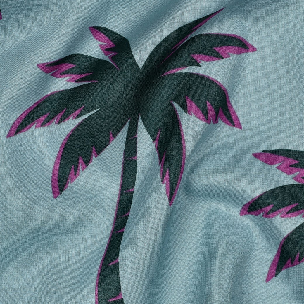 Baumwoll-Voile "Palms" - minze