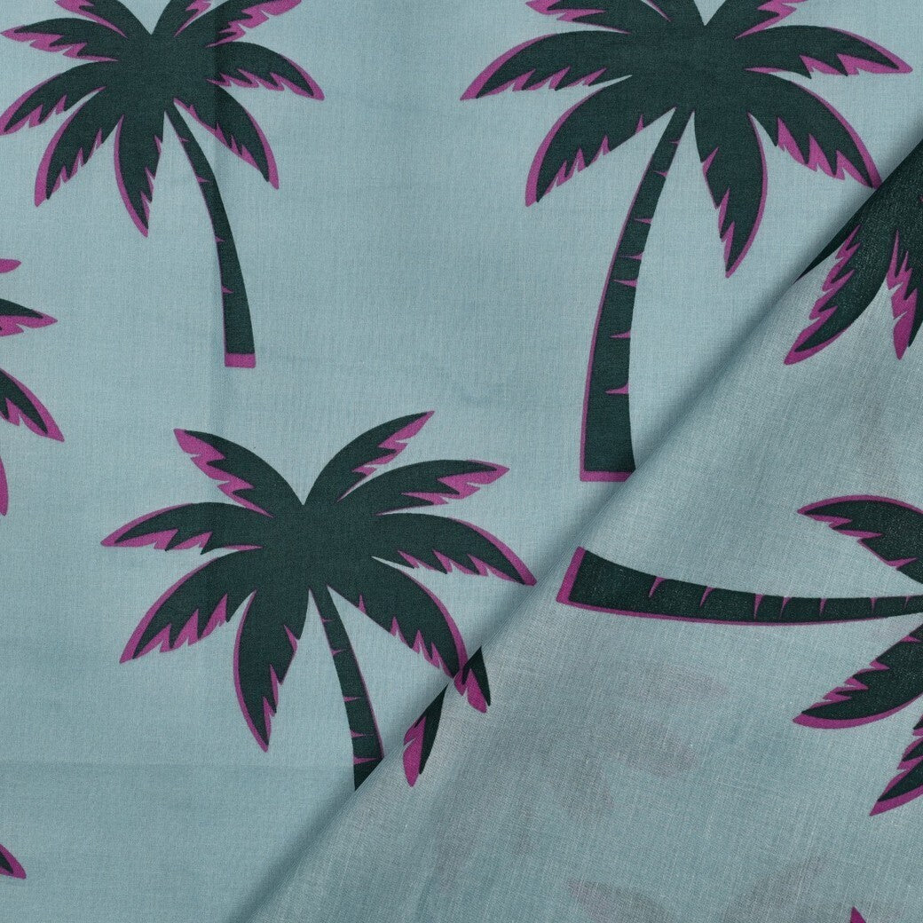 Baumwoll-Voile "Palms" - minze