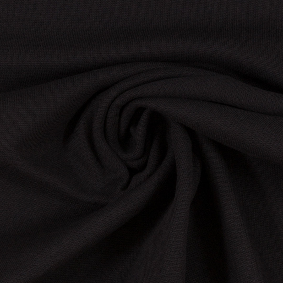 Bündchen Uni Basic - schwarz / Stoff "Heike" von Swafing