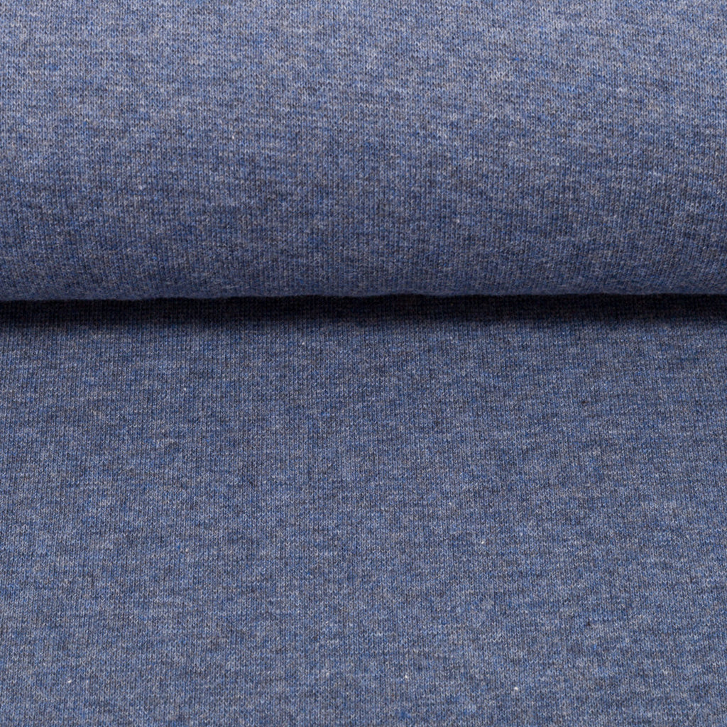 Bündchen Melange Uni Basic - mittelblau / Stoff "Heike" von Swafing