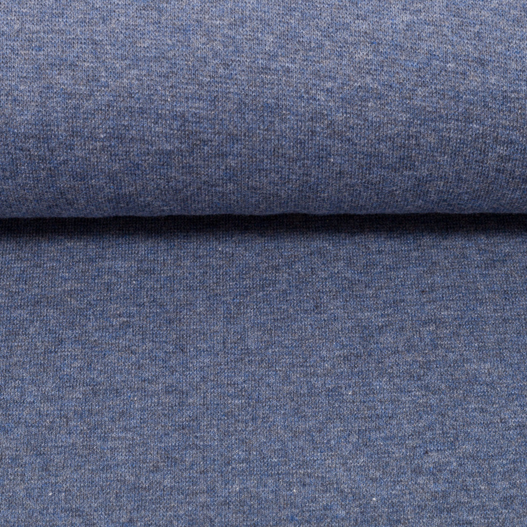 Bündchen Melange Uni Basic - mittelblau / Stoff "Heike" von Swafing