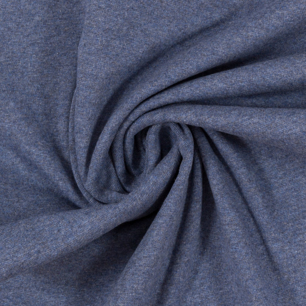 Bündchen Melange Uni Basic - mittelblau / Stoff "Heike" von Swafing