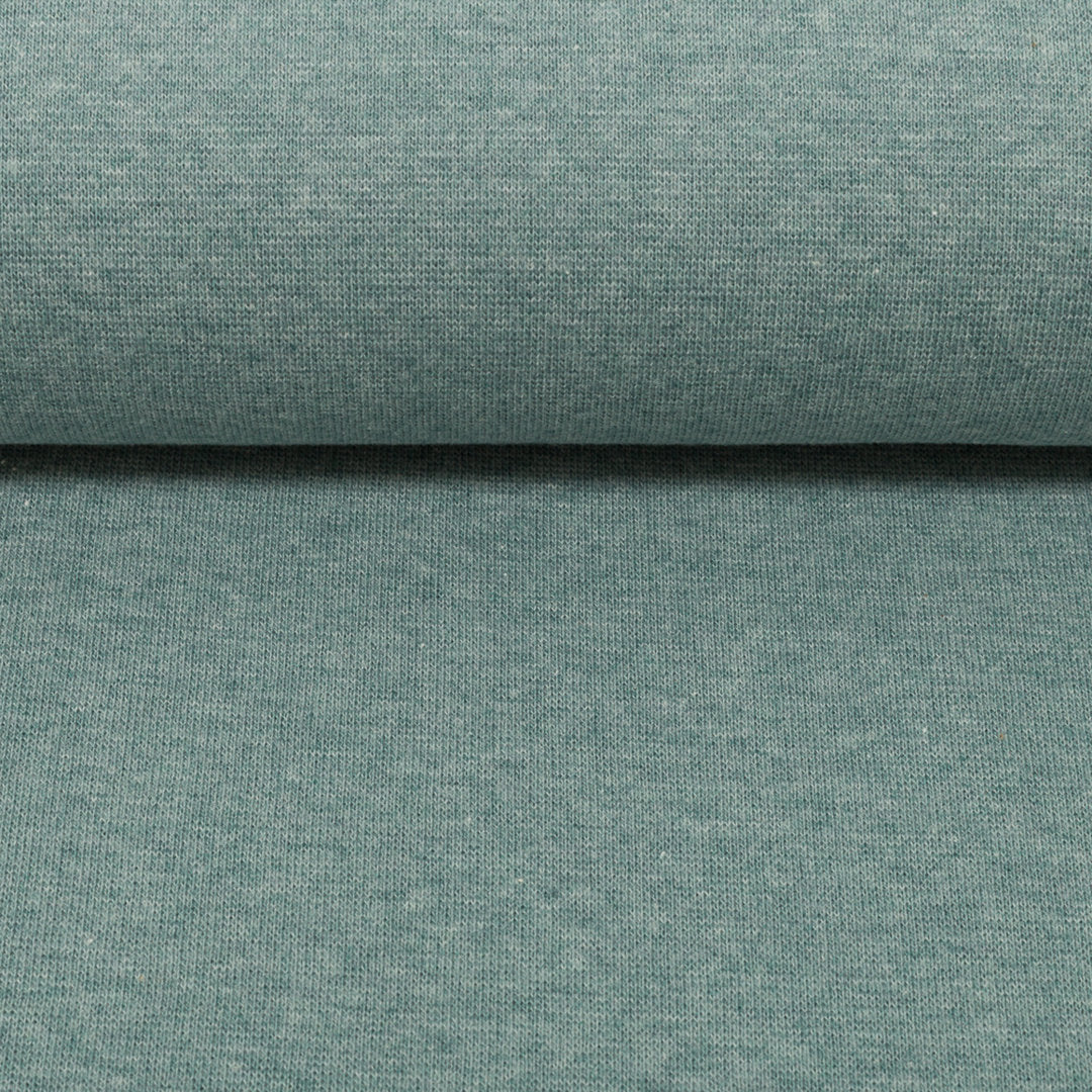 Bündchen Melange Uni Basic - salbei / Stoff "Heike" von Swafing