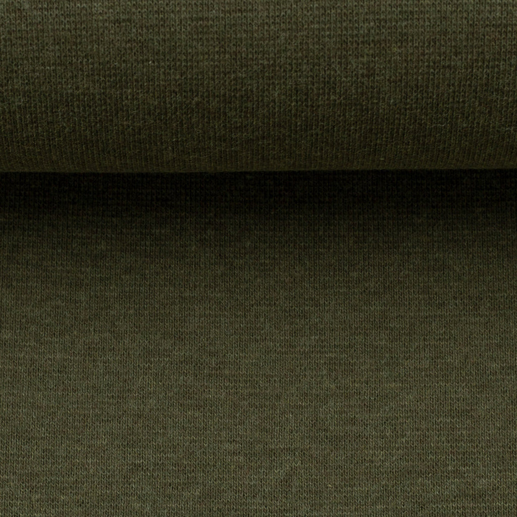 Bündchen Melange Uni Basic - khaki / Stoff "Heike" von Swafing