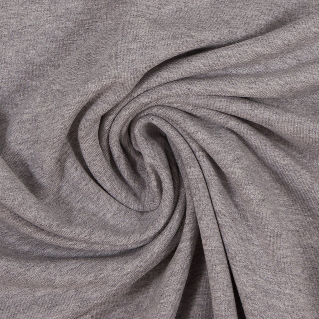 Sweat Melange Uni Basic - hellgrau / Stoff "Eike" von Swafing